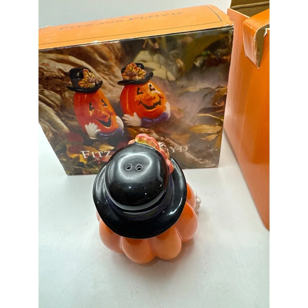 Fitz and Floyd Pumpkin‎ Pepper Shaker with Box Halloween Ceramic